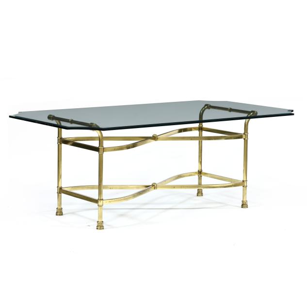 la-barge-glass-and-brass-dining-table