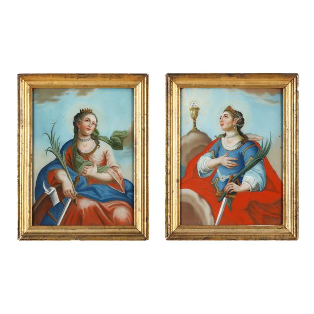 a-pair-of-continental-reverse-glass-paintings-of-female-saints