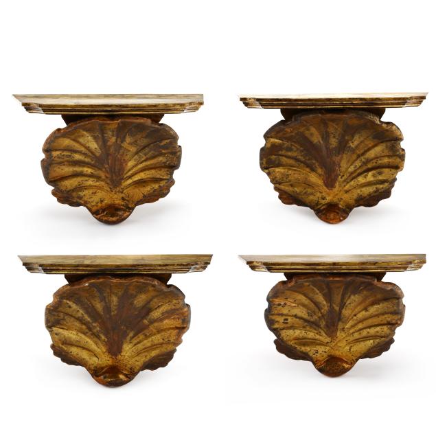 a-set-of-four-giltwood-shell-form-wall-brackets