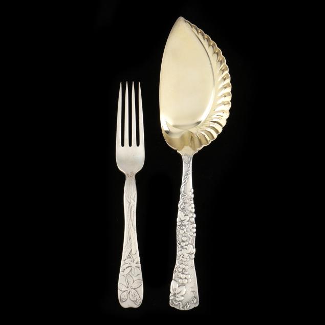 two-tiffany-co-foliate-pattern-sterling-silver-flatware-pieces