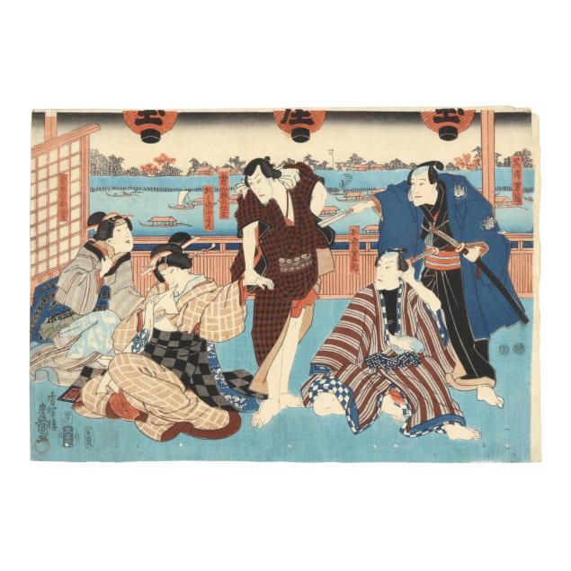 utagawa-kunisada-1786-1865-a-woodblock-print-diptych-of-kabuki-actors