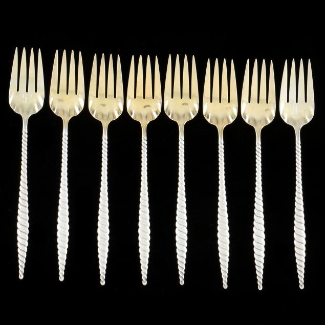 set-of-eight-whiting-i-oval-twist-i-sterling-silver-ramekin-forks