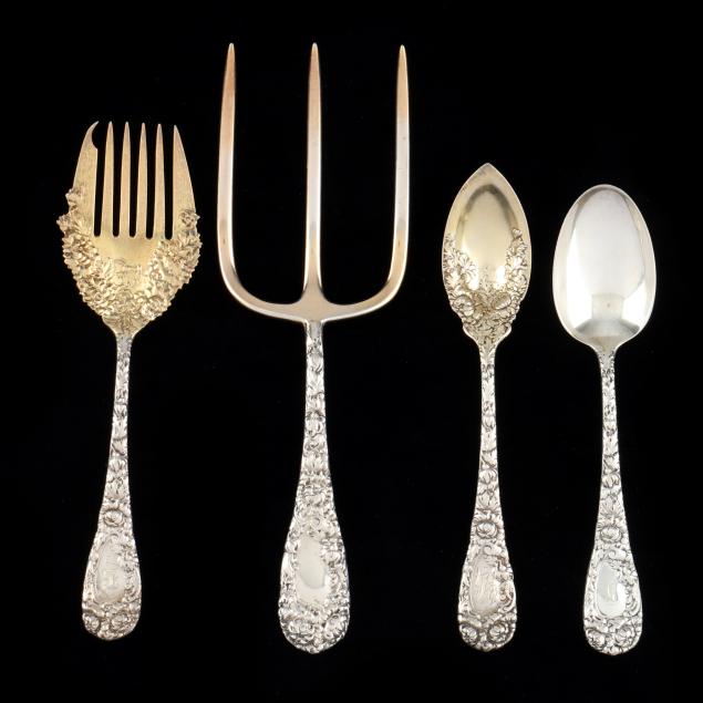 four-pieces-of-durgin-i-chrysanthemum-i-sterling-silver-flatware