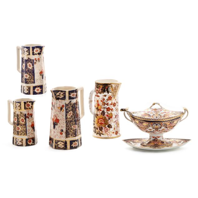 a-collection-of-english-imari-servingware-items