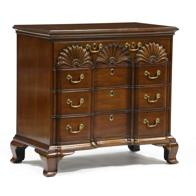 kittinger-chippendale-style-mahogany-block-front-chest-of-drawers