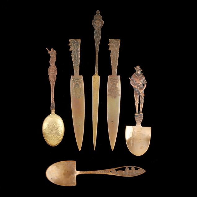 six-bronze-souvenir-letter-openers-and-spoons