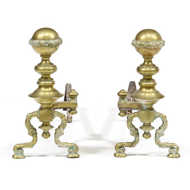 pair-of-classical-style-brass-andirons