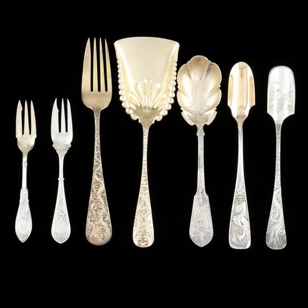 group-of-seven-antique-sterling-silver-flatware