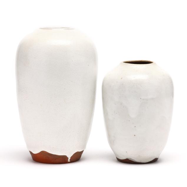 two-ben-owen-master-potter-chinese-white-glazed-vases