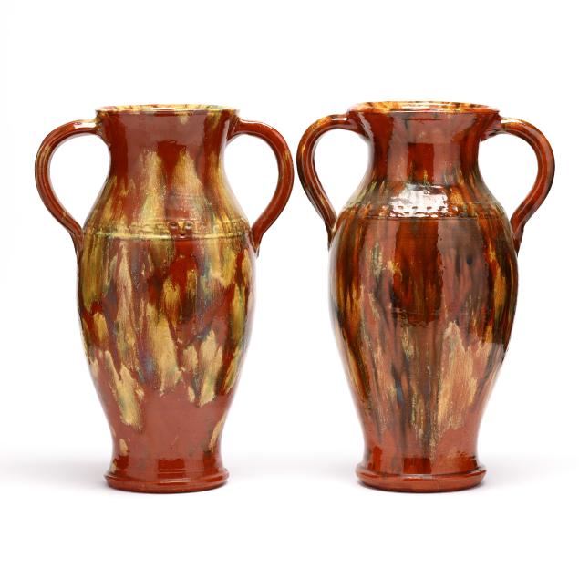 a-pair-of-joe-owen-moore-county-nc-1910-1986-double-handle-urns