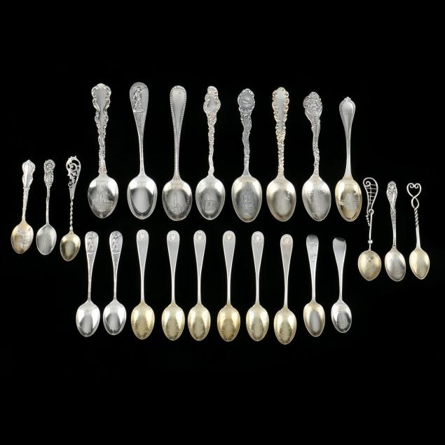 collection-of-sterling-silver-souvenir-spoons-for-manchester-nh-lowell-ma