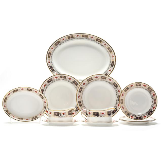 royal-crown-derby-i-derby-border-i-tableware-eleven-pieces