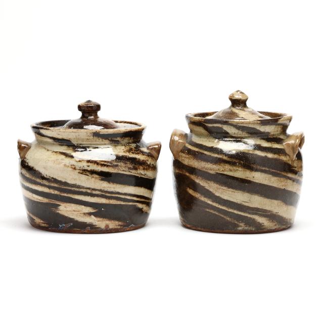 reinhardt-brothers-two-swirl-clay-bean-pots