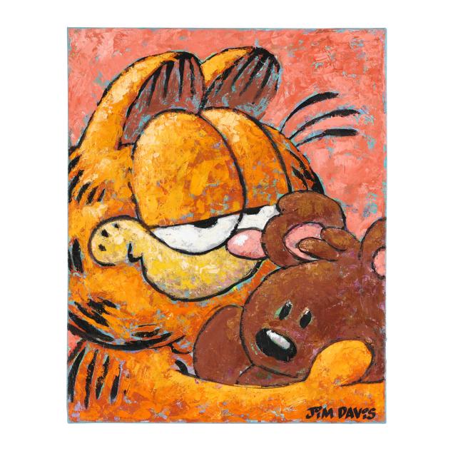 jim-davis-american-b-1945-an-original-painting-of-garfield-and-pooky