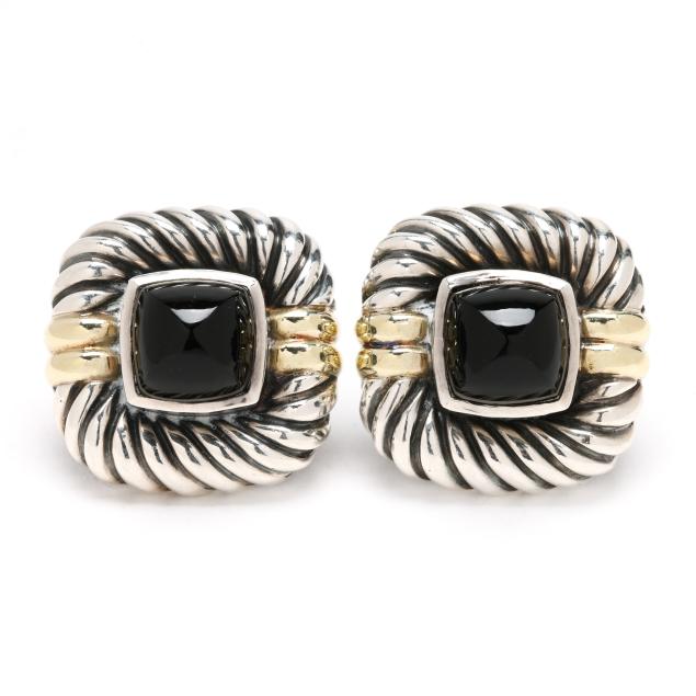 pair-of-sterling-silver-gold-and-black-onyx-earrings-david-yurman