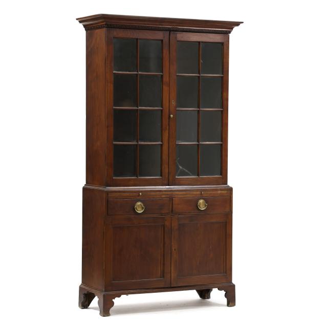 important-virginia-chippendale-walnut-china-press