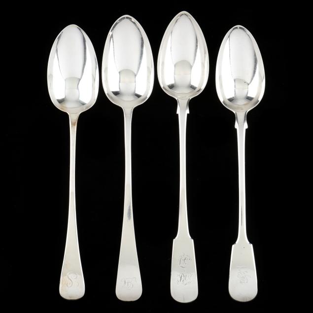 four-george-iv-silver-stuffing-spoons