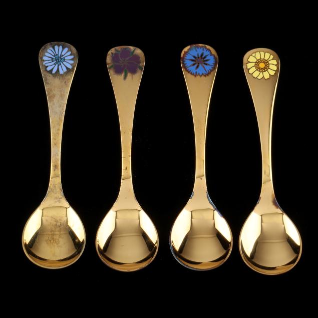 fourteen-georg-jensen-sterling-silver-gilt-annual-spoons