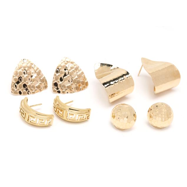 four-pairs-of-gold-earrings