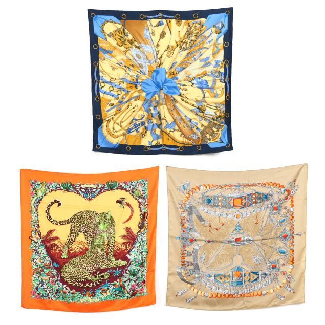 three-hermes-silk-scarves-with-hermes-boxes