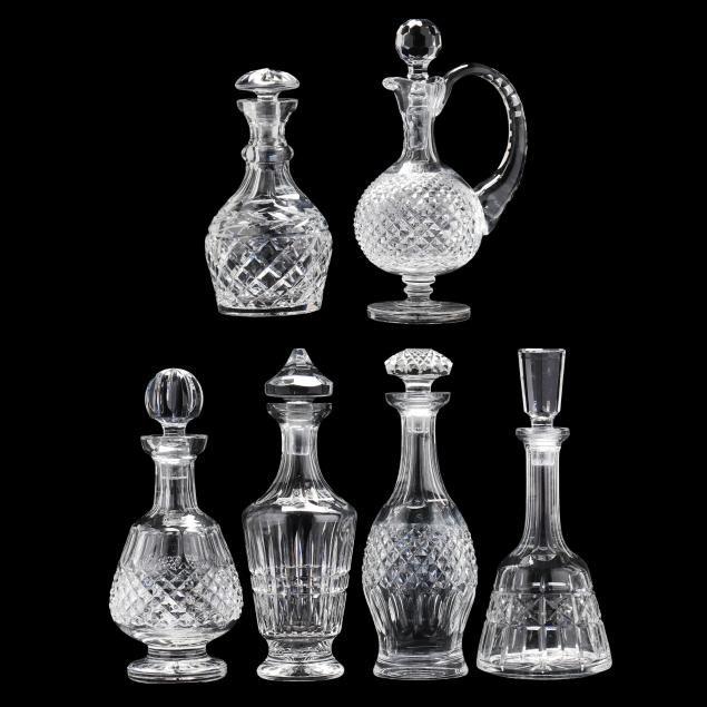 six-assorted-waterford-crystal-decanters