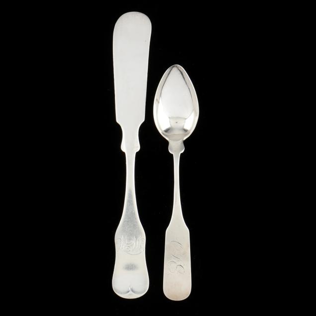 a-moravian-coin-silver-teaspoon-and-coin-silver-butter-spreader