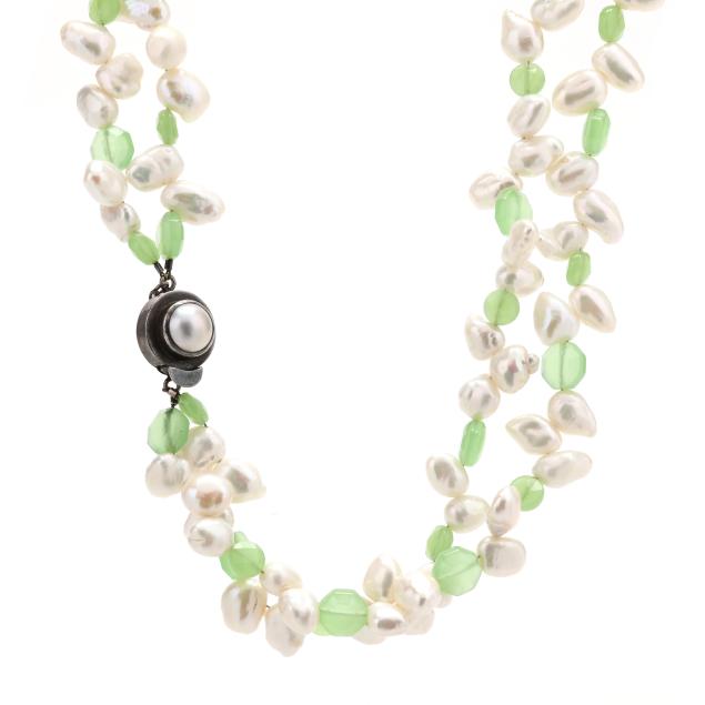 double-strand-pearl-and-glass-bead-necklace