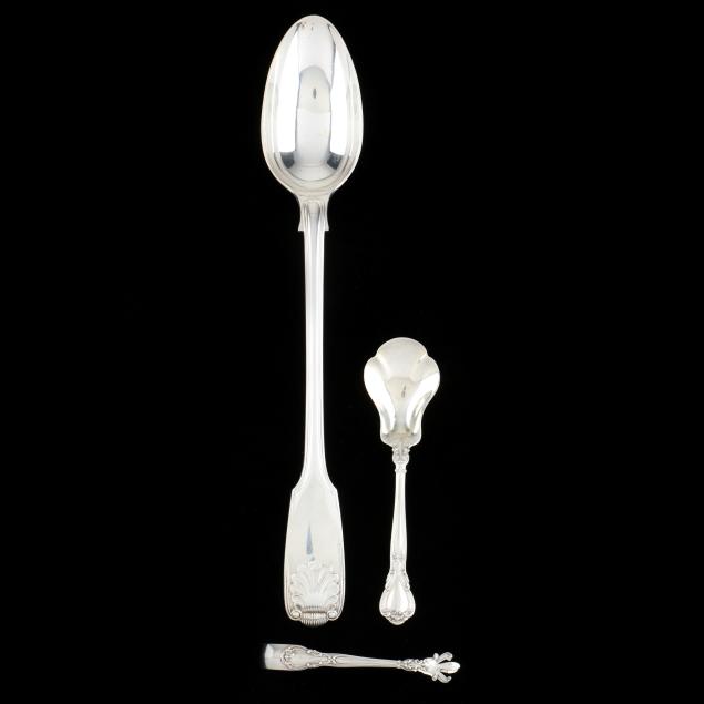 three-american-silver-flatware-servers