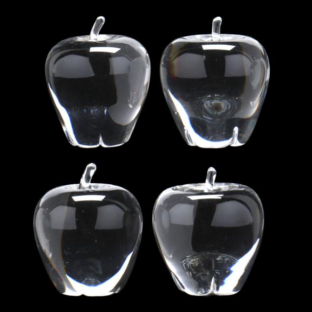 four-steuben-crystal-apples