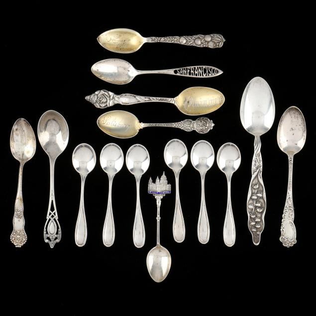 assortment-of-fifteen-silver-spoons