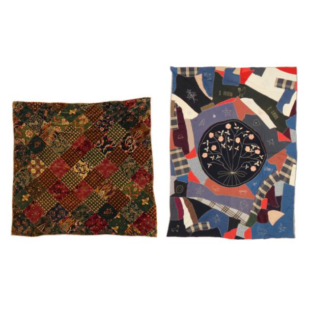 vintage-hand-sewn-crazy-quilt-and-velveteen-quilt