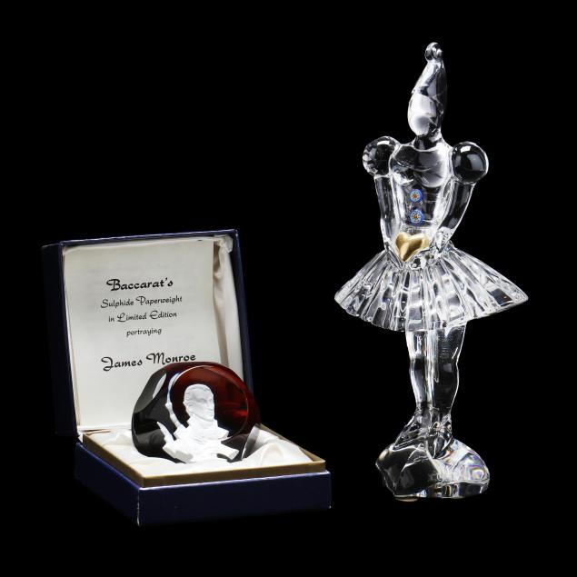 baccarat-statuette-and-crystal-sulphide-paperweight