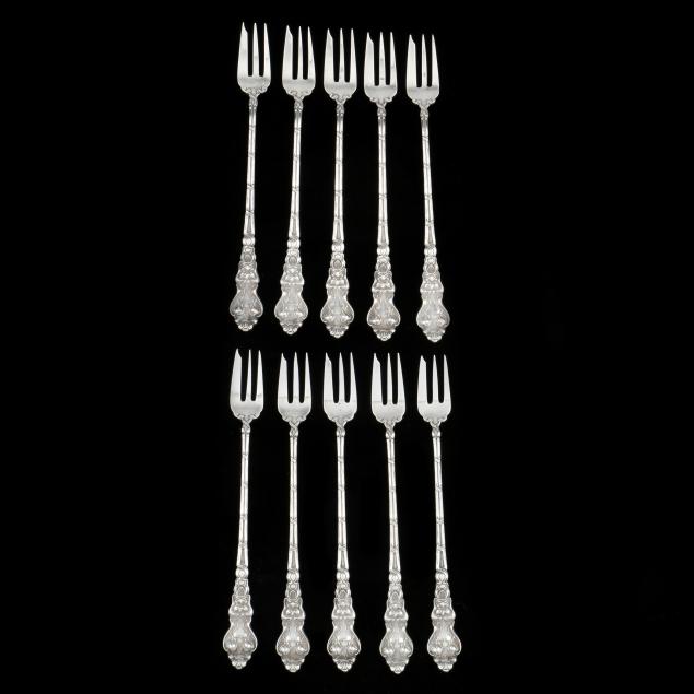 set-of-ten-unger-bros-i-douvaine-i-sterling-silver-cocktail-seafood-forks