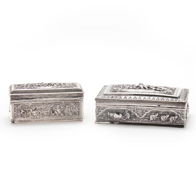 two-burmese-silver-boxes