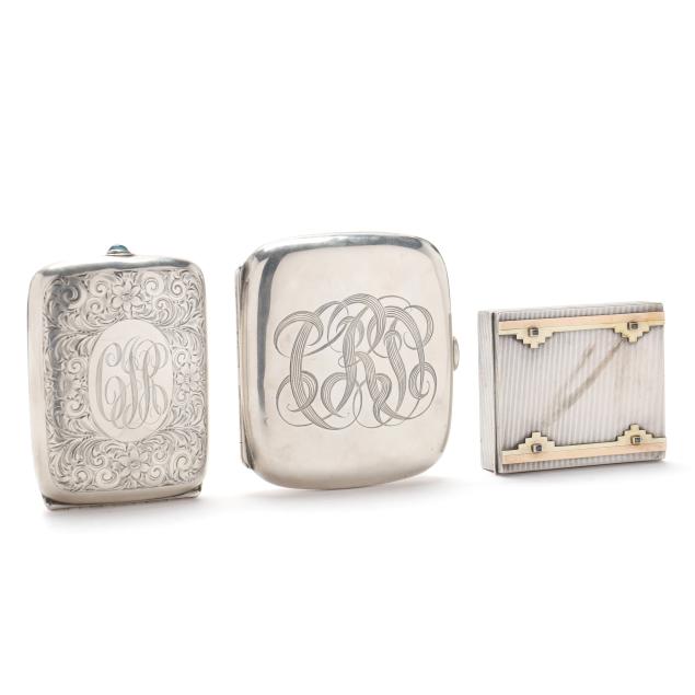 three-sterling-silver-gem-mounted-cigarette-cases