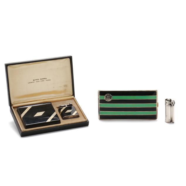 four-enameled-sterling-silver-smoking-accessories-including-dunhill