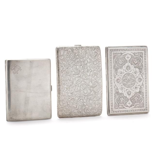 three-continental-and-persian-silver-cigarette-cases