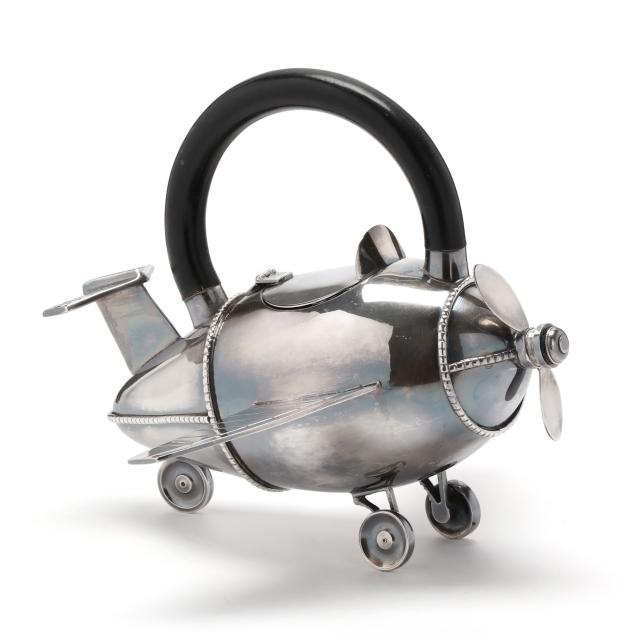 art-deco-style-silver-plated-teapot-or-cocktail-shaker-in-airplane-form