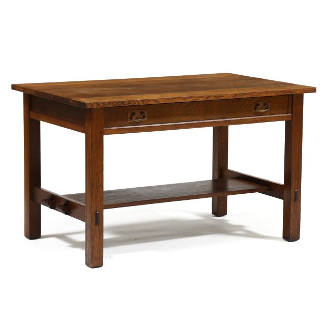 stickley-mission-oak-library-table