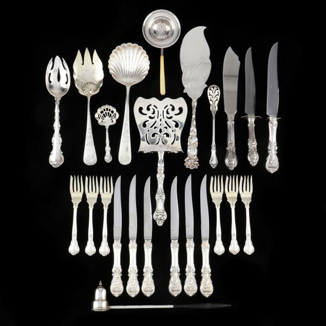 a-group-of-antique-and-vintage-sterling-silver-flatware