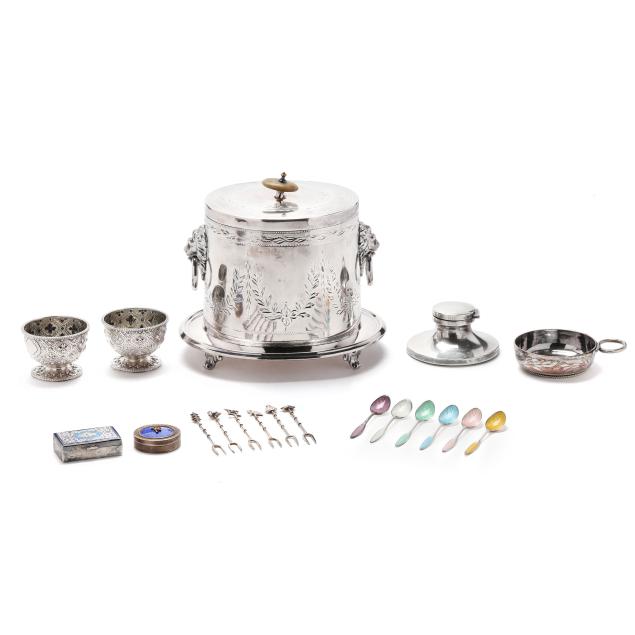 a-collection-of-sterling-silver-and-silver-plated-items