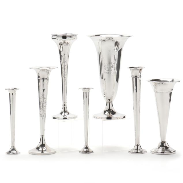 seven-american-sterling-silver-bud-vases