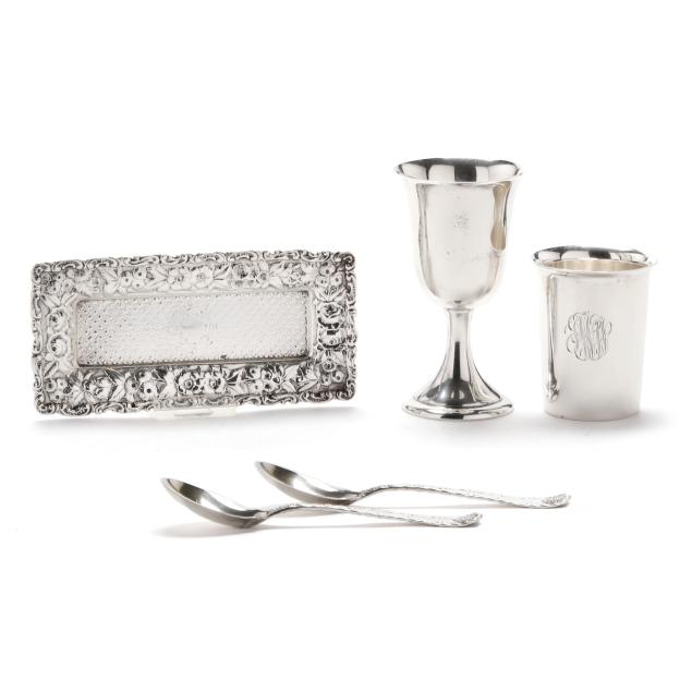 five-american-sterling-silver-table-items