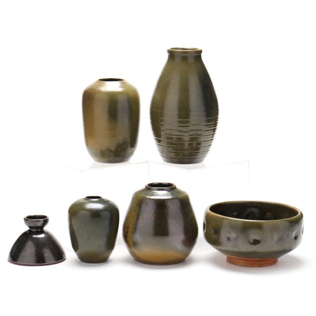 a-selection-of-ben-owen-master-potter-frogskin-glazed-pots