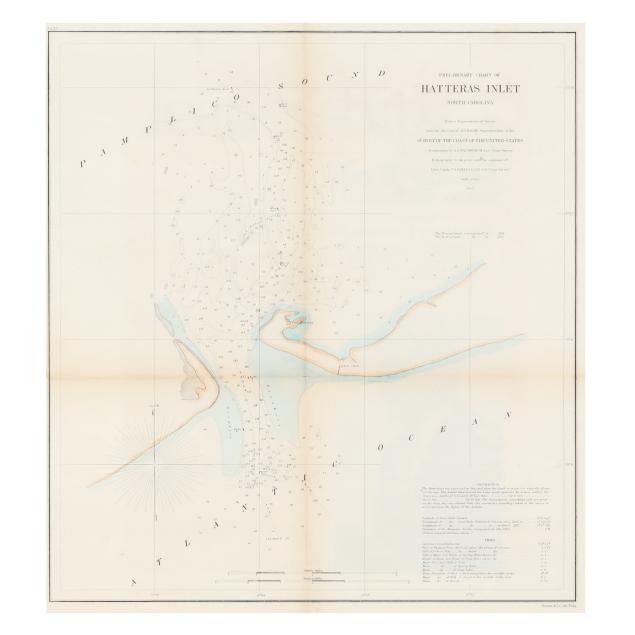 civil-war-era-u-s-coast-survey-chart-of-hatteras-inlet