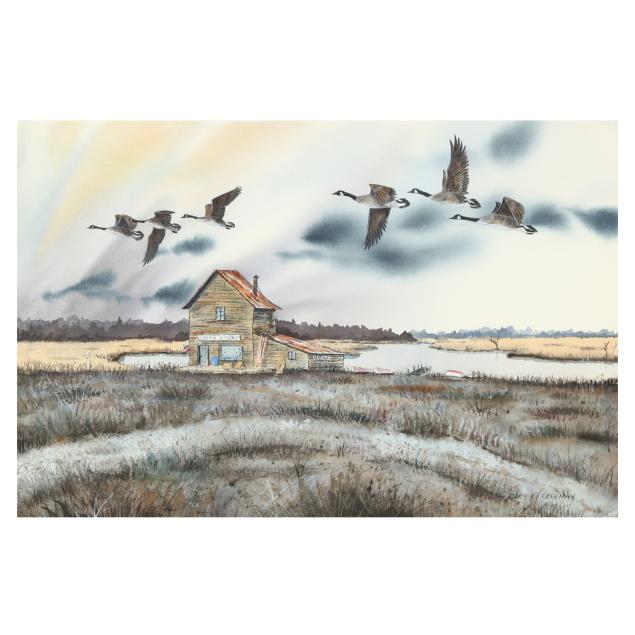 gary-e-freeman-american-geese-over-creek-store