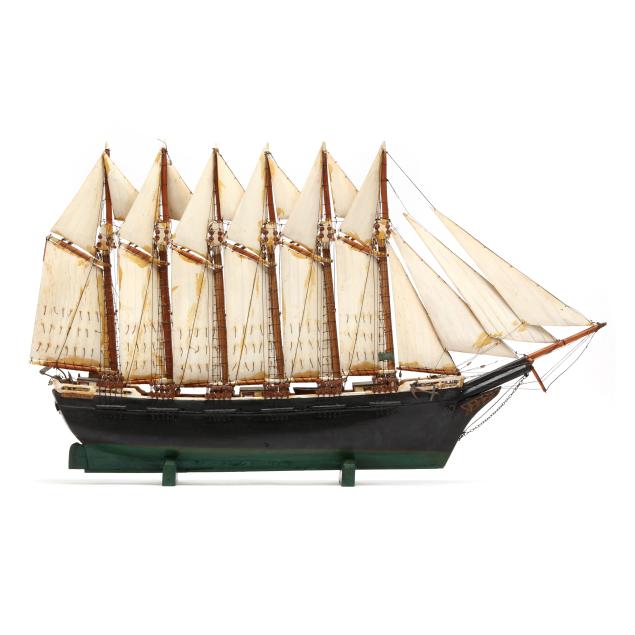 frank-treat-fulcher-nc-1878-1971-model-of-the-george-w-wells-schooner