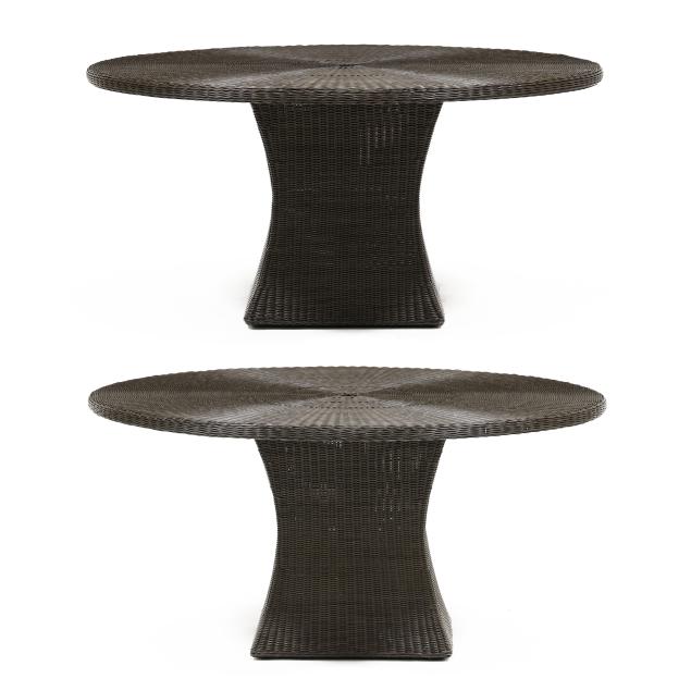 thomas-mcguire-pair-of-circular-wicker-outdoor-dining-tables