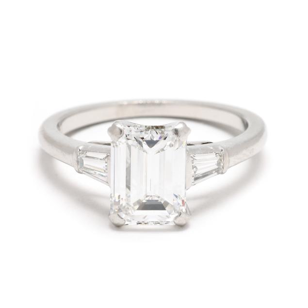 platinum-and-emerald-cut-diamond-ring