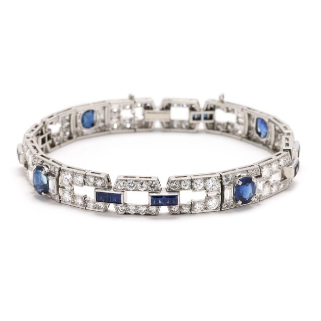 vintage-platinum-diamond-and-sapphire-bracelet